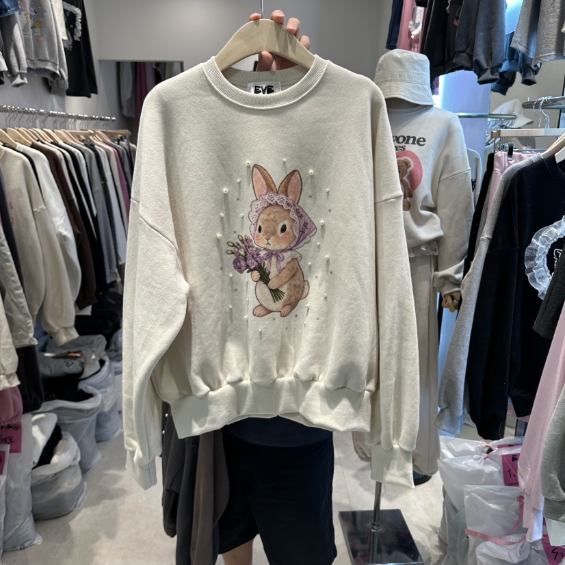 EVE東大門代購女士新品時尚推薦熱賣休閑人氣衛衣加絨兔子EVE衛衣圖色1
