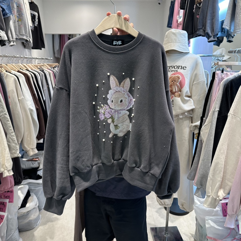 EVE東大門代購女士新品時尚推薦熱賣休閑人氣衛衣加絨兔子EVE衛衣圖色2
