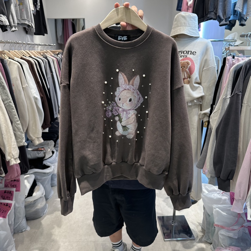 EVE東大門代購女士新品時尚推薦熱賣休閑人氣衛衣加絨兔子EVE衛衣圖色3