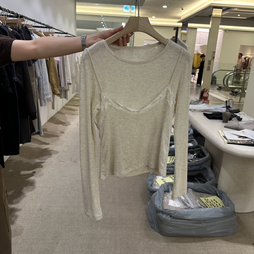 VEGETABLE韓國直郵女士新品時尚真品人氣推薦長袖T恤假兩件VEGETABLE長袖T恤圖色2