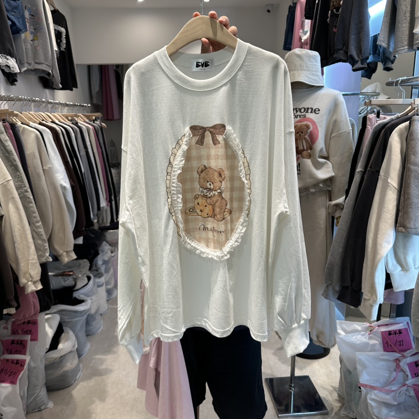 EVE韓國代購女裝新品推薦休閑人氣熱賣時尚真品長袖T恤EVE長袖T恤圖色1