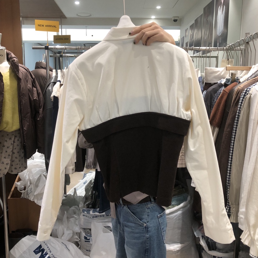 FLAT OGI東大門實拍女士新品熱賣時尚襯衫蕾絲衫羊毛混紡FLat OGI襯衫/蕾絲衫