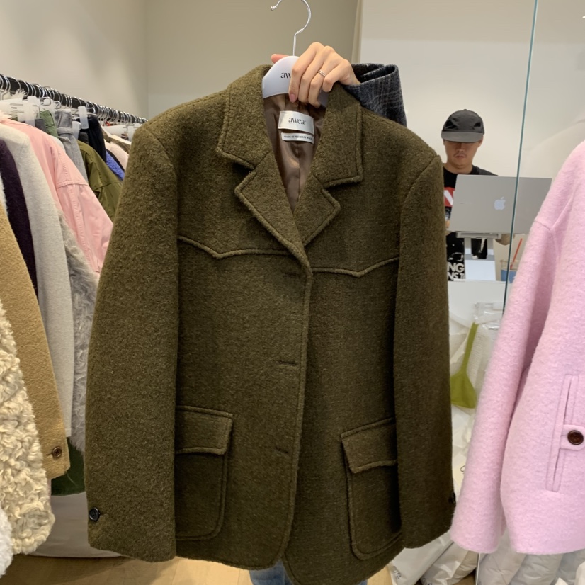 RUMIRU/AWEAR東大門直郵女裝新款休閑真品推薦人氣短款大衣awear/RUMIRU短款大衣圖色2棕色