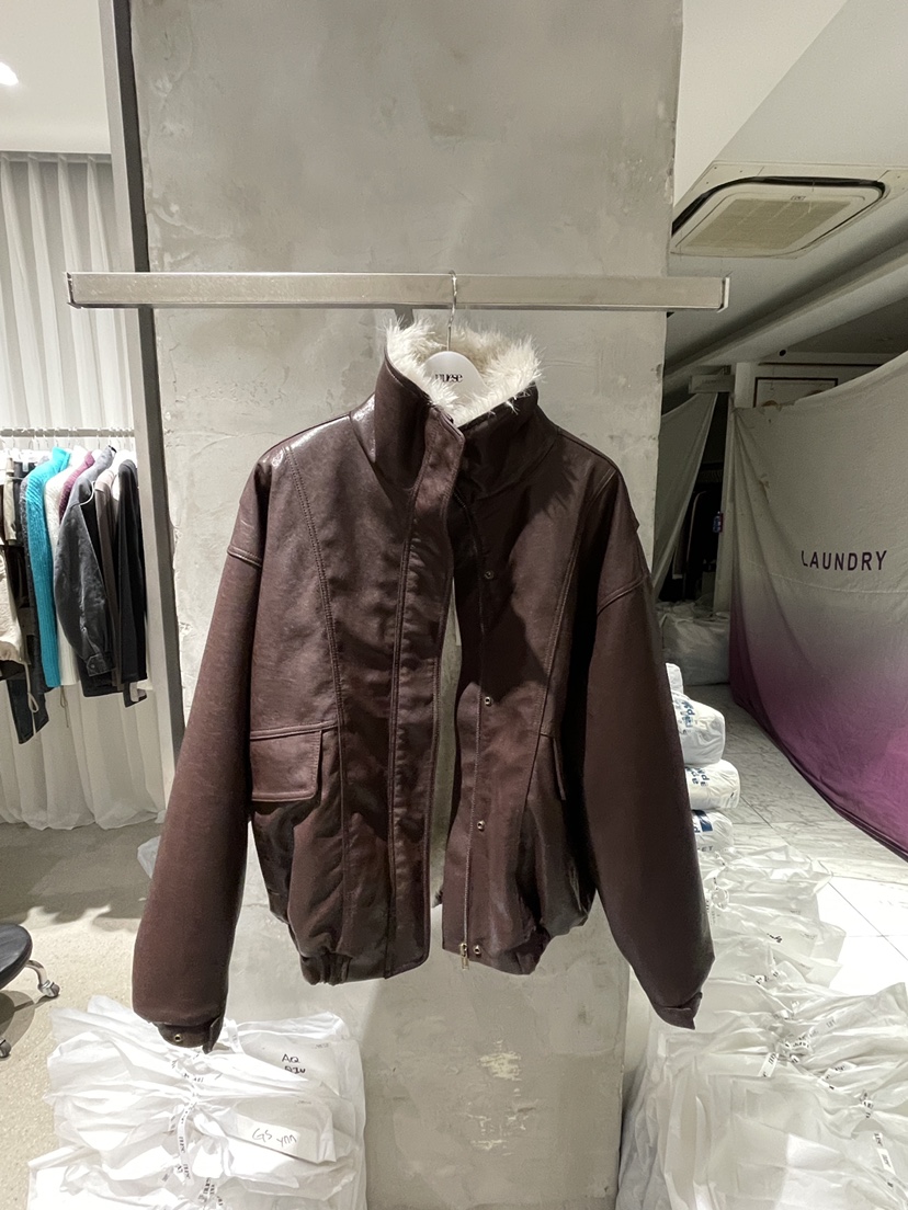NUESE東大門直郵女士新品休閑推薦熱賣時尚真品人氣皮衣高領NUESE皮衣圖色1