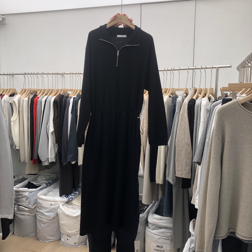 MOI-A韓國直郵女裝新品時尚休閑人氣熱賣推薦連衣裙拉鏈MOI-A連衣裙圖色2