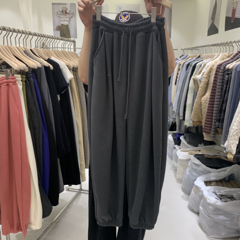 YUNBAL韓國代購女士新款休閑推薦時尚熱賣休閑褲保暖羅紋YUNBAL休閑褲圖色3