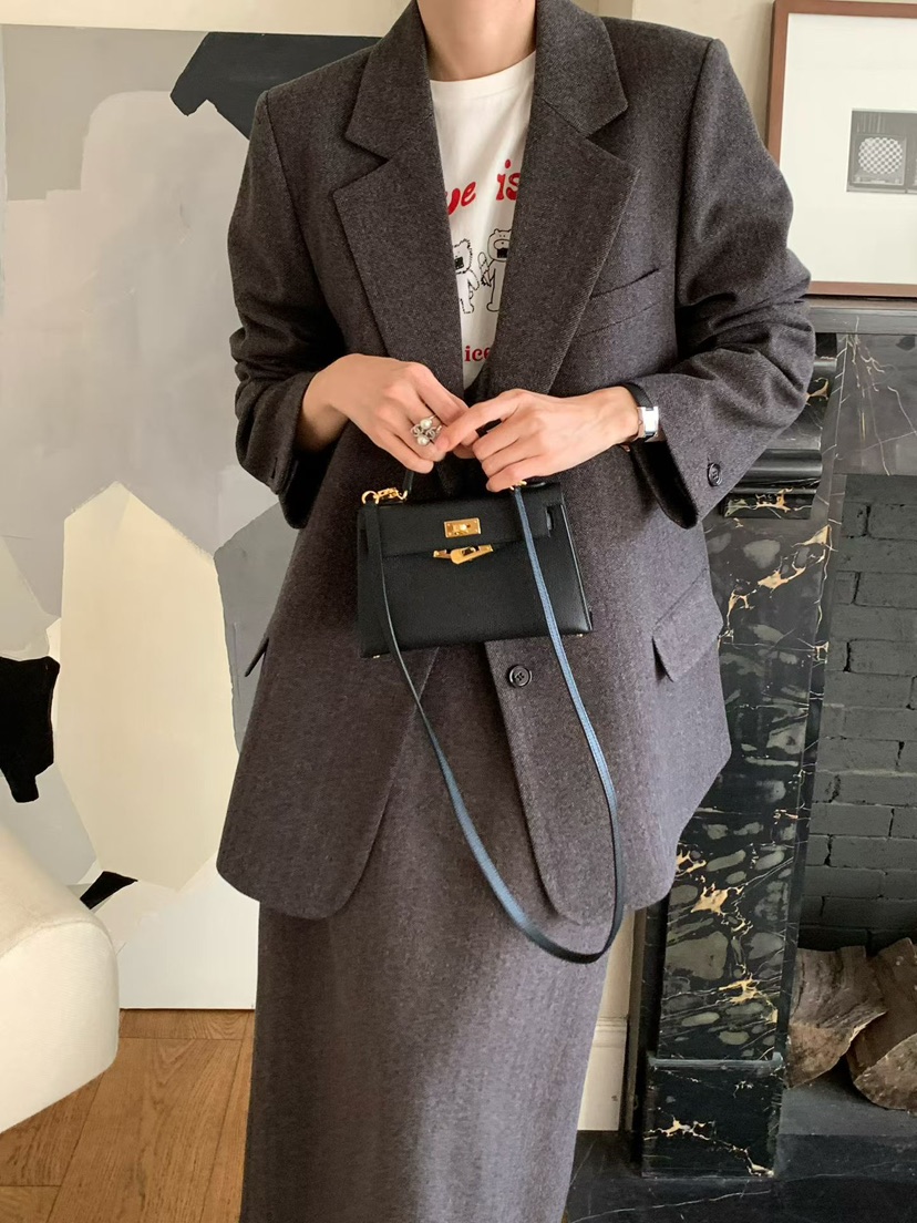 PRIVIE/H/LOW GAUGE韓國代購女士新品熱賣西裝西服人字紋PRIVIE/H/LOW GAUGE西裝/西服圖色2
