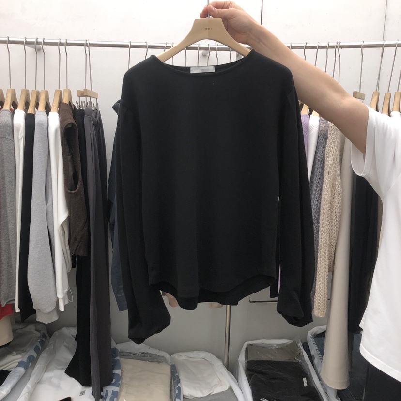 MOI-A東大門實拍女裝新品真品時尚人氣推薦熱賣休閑長袖T恤MOI-A長袖T恤圖色3黑