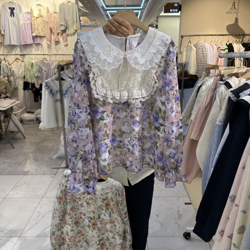 MS東大門直郵女裝新品人氣推薦真品熱賣休閑時尚襯衫蕾絲衫MS襯衫/蕾絲衫圖色1