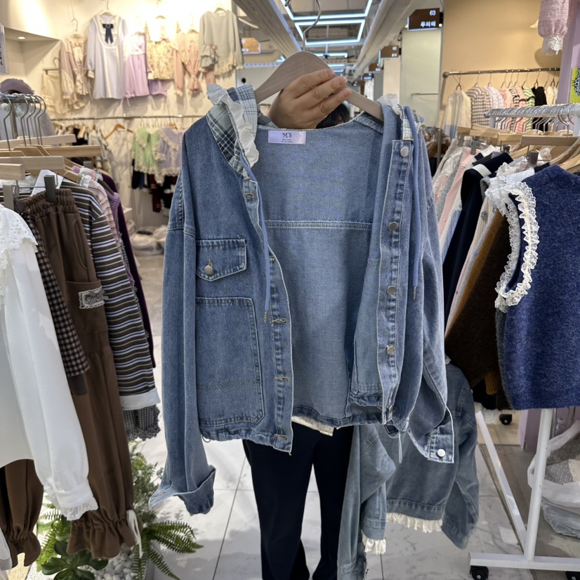MS韓國直郵女裝新款推薦真品人氣時尚熱賣休閑夾克格子MS夾克圖色1