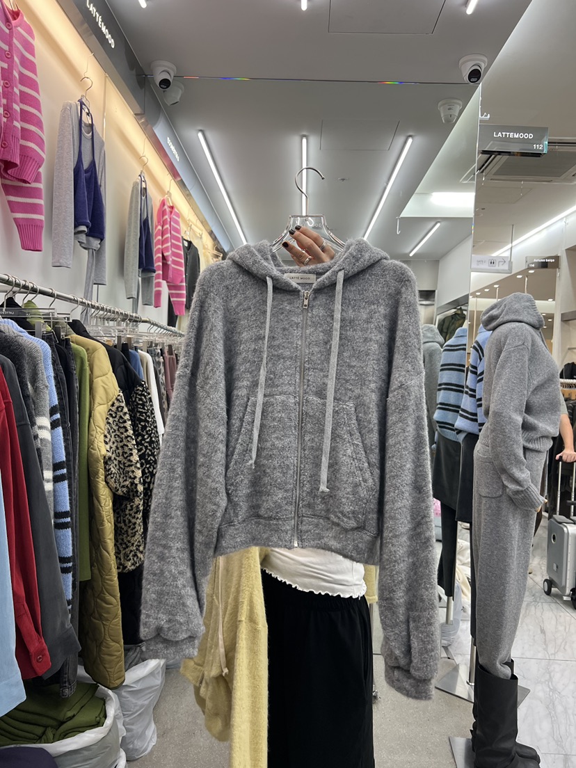 LATTEMOOD東大門代購女士新品時尚真品人氣衛衣拉鏈連帽衫LATTEMOOD衛衣圖色1