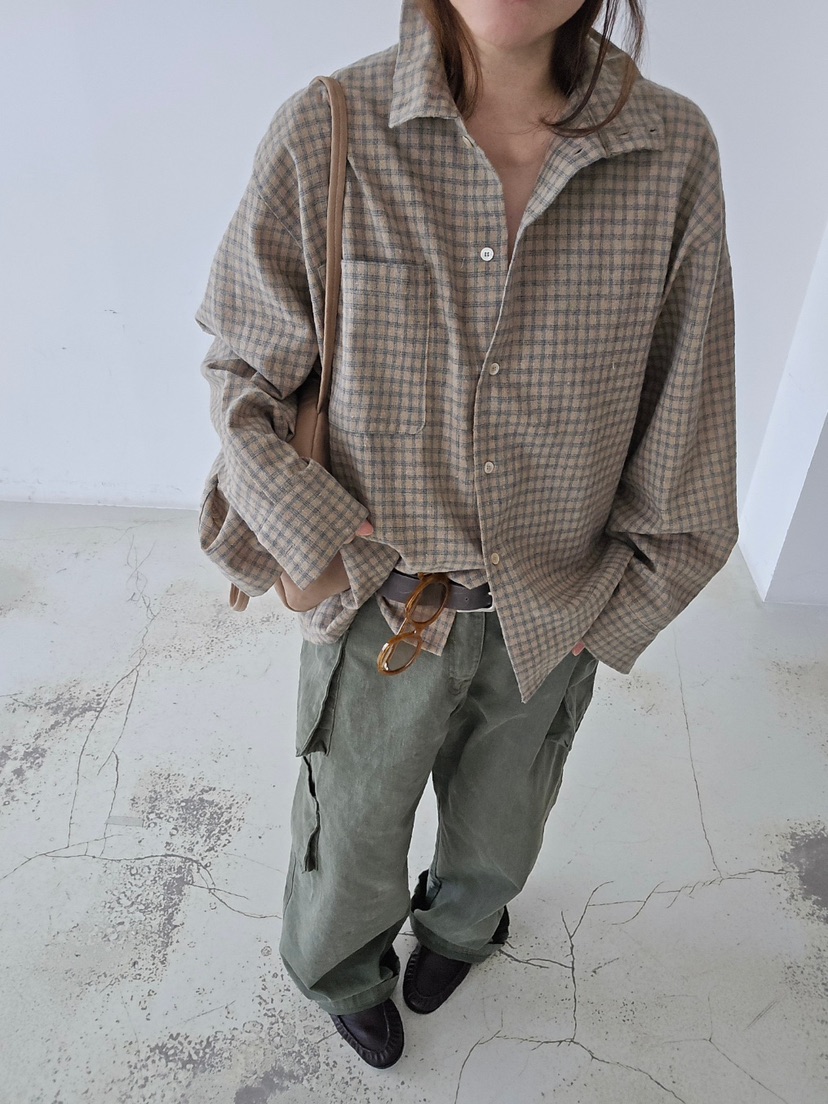 J SHOP東大門實拍女士新款時尚人氣休閑襯衫蕾絲衫格子高領J_SHOP襯衫/蕾絲衫
