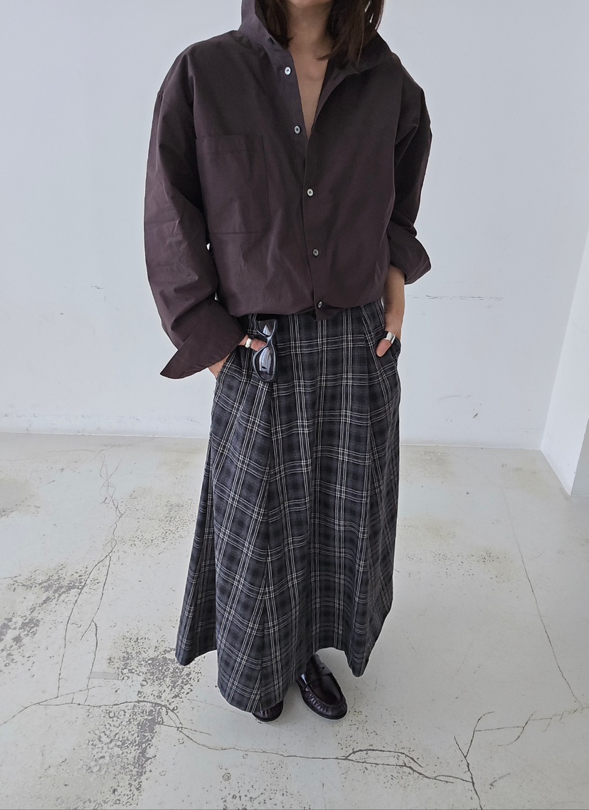 J SHOP東大門直郵女士新品時尚推薦真品熱賣休閑長裙格紋J_SHOP長裙