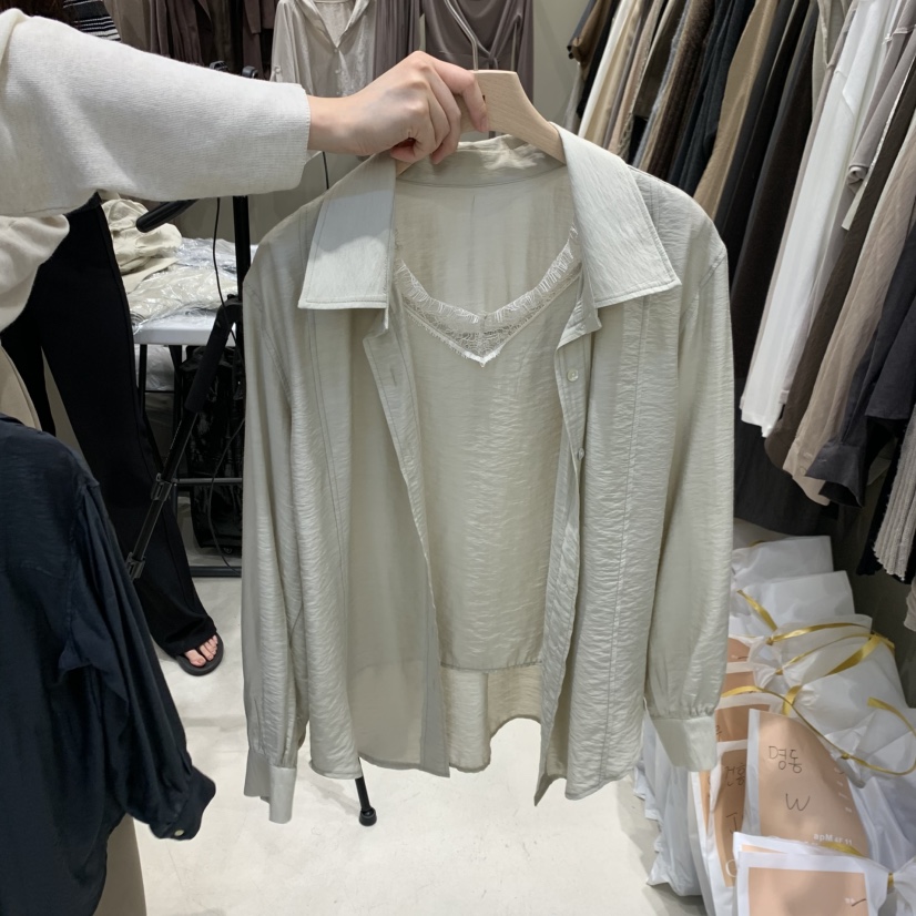 G.I-L東大門直郵女士新品時尚人氣休閑襯衫蕾絲衫假兩件G.I-L襯衫/蕾絲衫圖色3