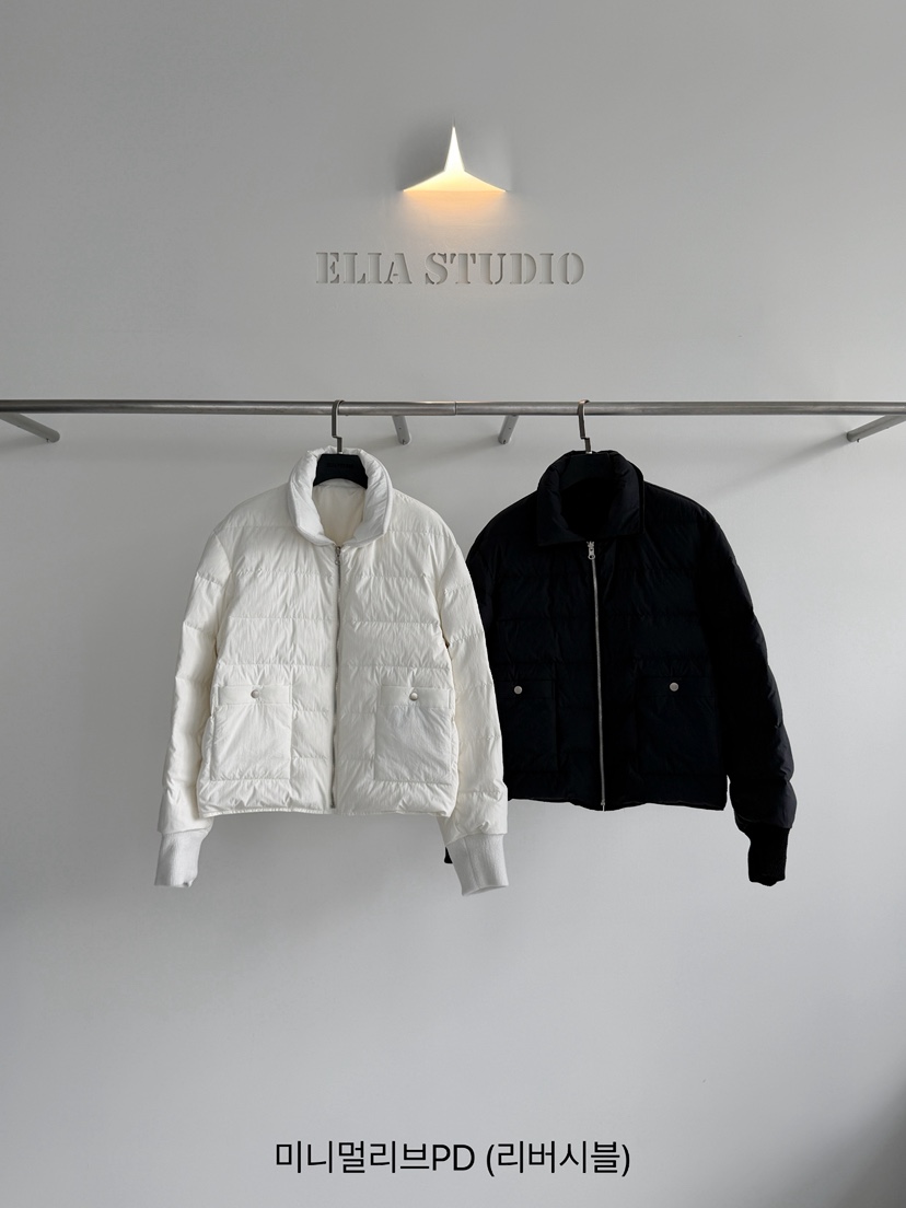 ELIA東大門實拍女士新款推薦時尚休閑短款羽絨服羽絨服雙面ELIA STUDIO短款羽絨服
