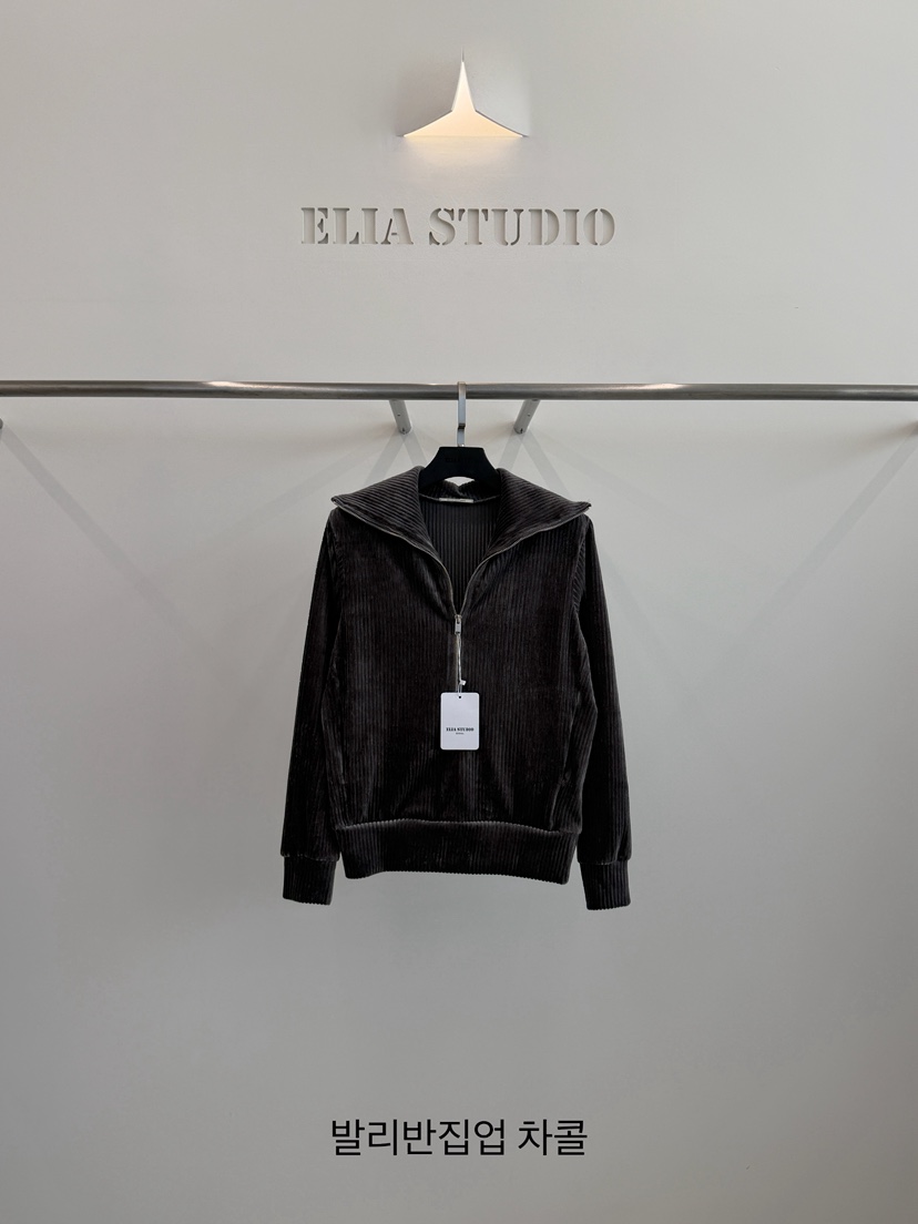 ELIA韓國代購女士新品休閑推薦人氣熱賣真品時尚衛衣半拉鏈ELIA STUDIO衛衣圖色3墨色