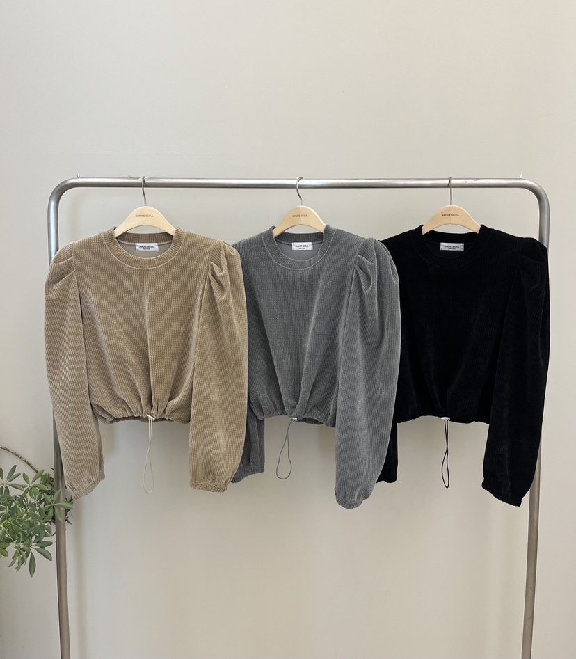 AMUSE SEOUL東大門直郵女裝新品時尚休閑衛衣華夫格褶裥AMUSE SEOUL衛衣