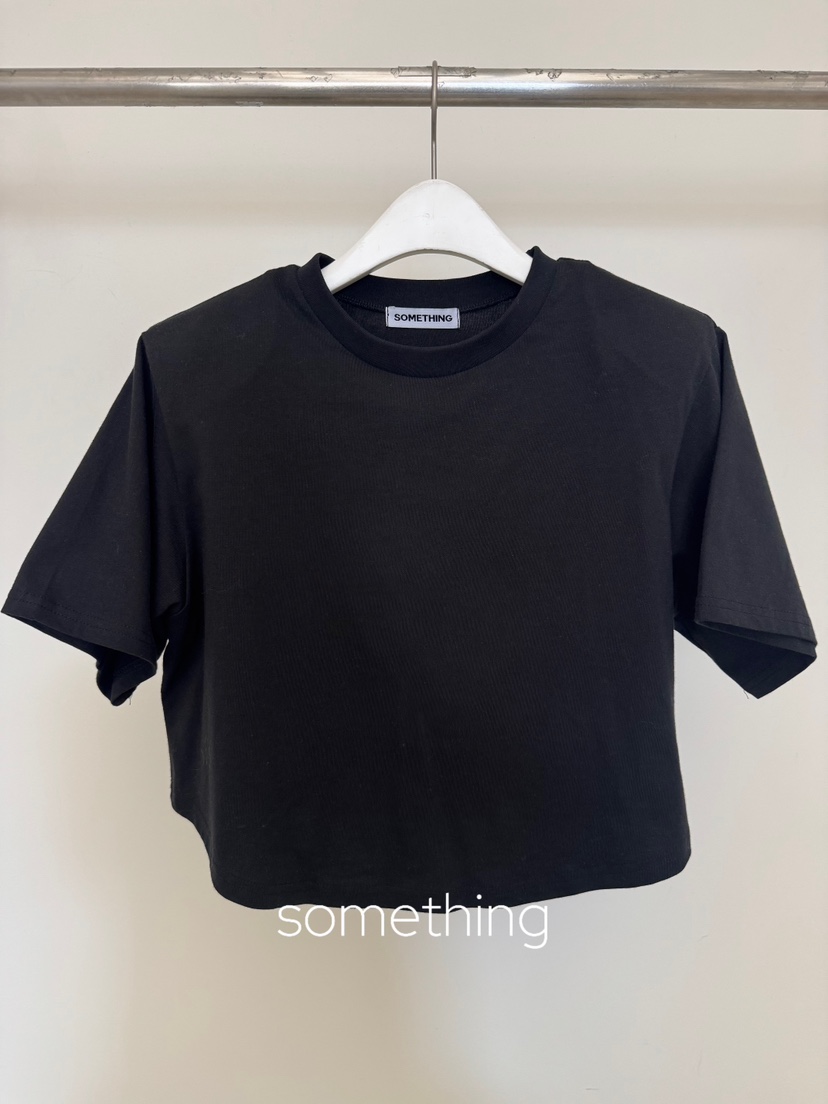 SOMETHING-L/FANCY東大門實拍女士新款休閑熱賣推薦T恤SOMETHING-L/FANCYT恤圖色4黑色