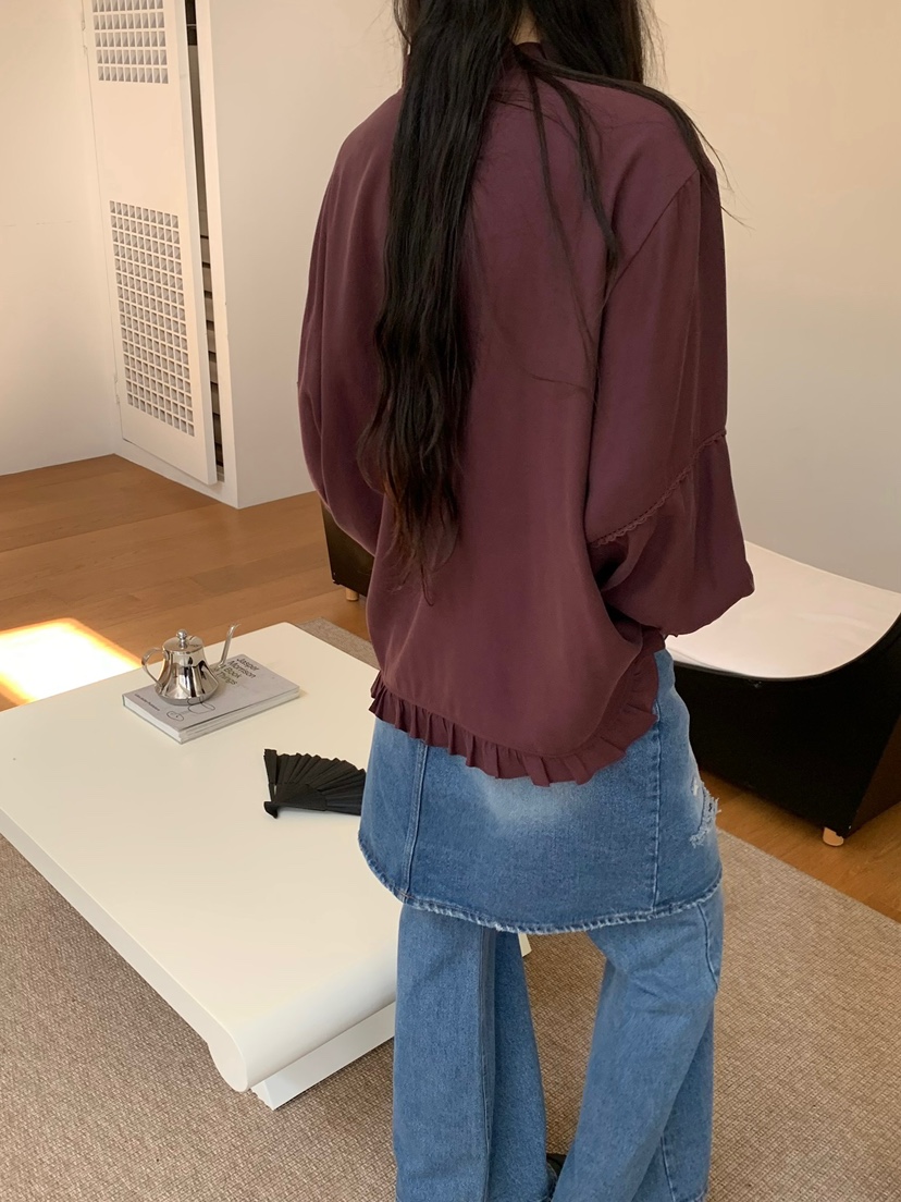 LOVEMYSANTA韓國代購女士新款真品休閑人氣時尚襯衫蕾絲衫LOVEMYSANTA襯衫/蕾絲衫
