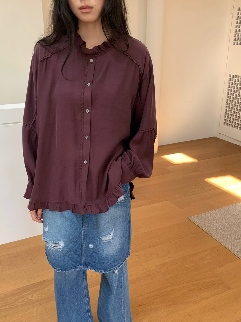LOVEMYSANTA韓國代購女士新款真品休閑人氣時尚襯衫蕾絲衫LOVEMYSANTA襯衫/蕾絲衫圖色2