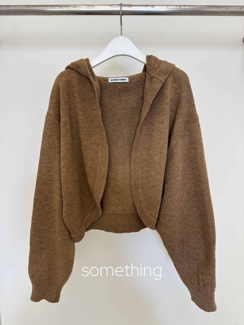 SOMETHING-L/FANCY東大門實拍女士新品休閑開衫連帽針織衫SOMETHING-L/FANCY開衫圖色2