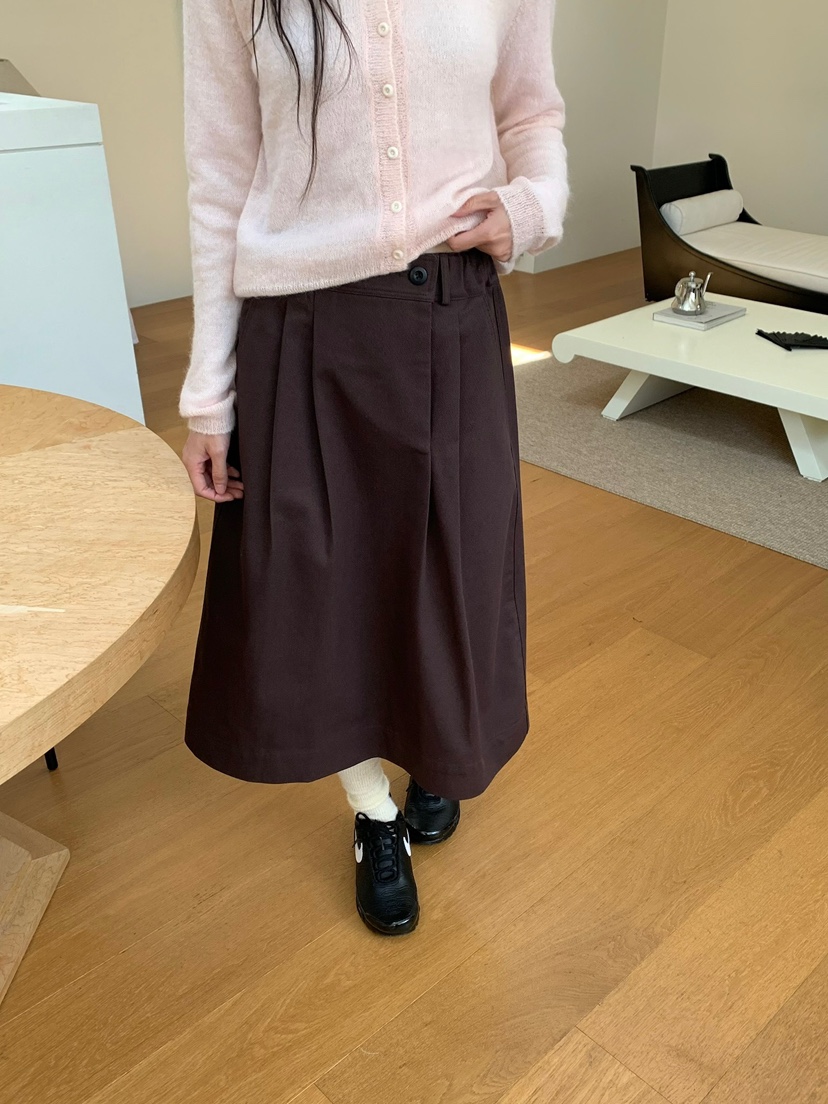 LOVEMYSANTA韓國直郵女士新款休閑推薦真品長裙斜紋布紐扣LOVEMYSANTA長裙圖色2