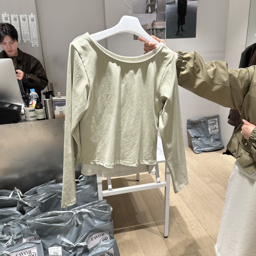 FAVOR-P韓國代購女裝新款真品熱賣休閑人氣推薦時尚長袖T恤FAVOR-P長袖T恤
