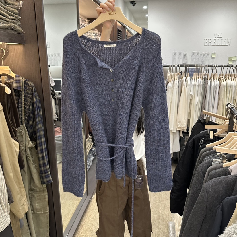 BRELLIN東大門代購女士新品真品熱賣針織衫不含內搭含腰繩BRELLIN針織衫圖色2