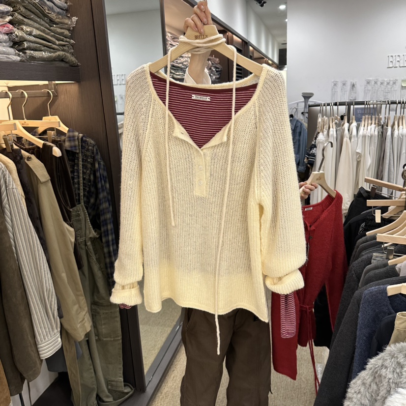 BRELLIN東大門代購女士新品真品熱賣針織衫不含內搭含腰繩BRELLIN針織衫圖色3