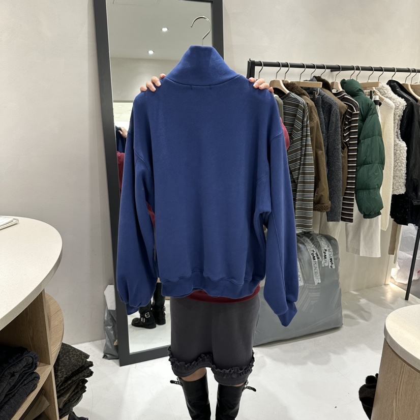 AURA東大門代購女裝新品時尚推薦真品熱賣衛衣加絨拉鏈高領Au ra衛衣