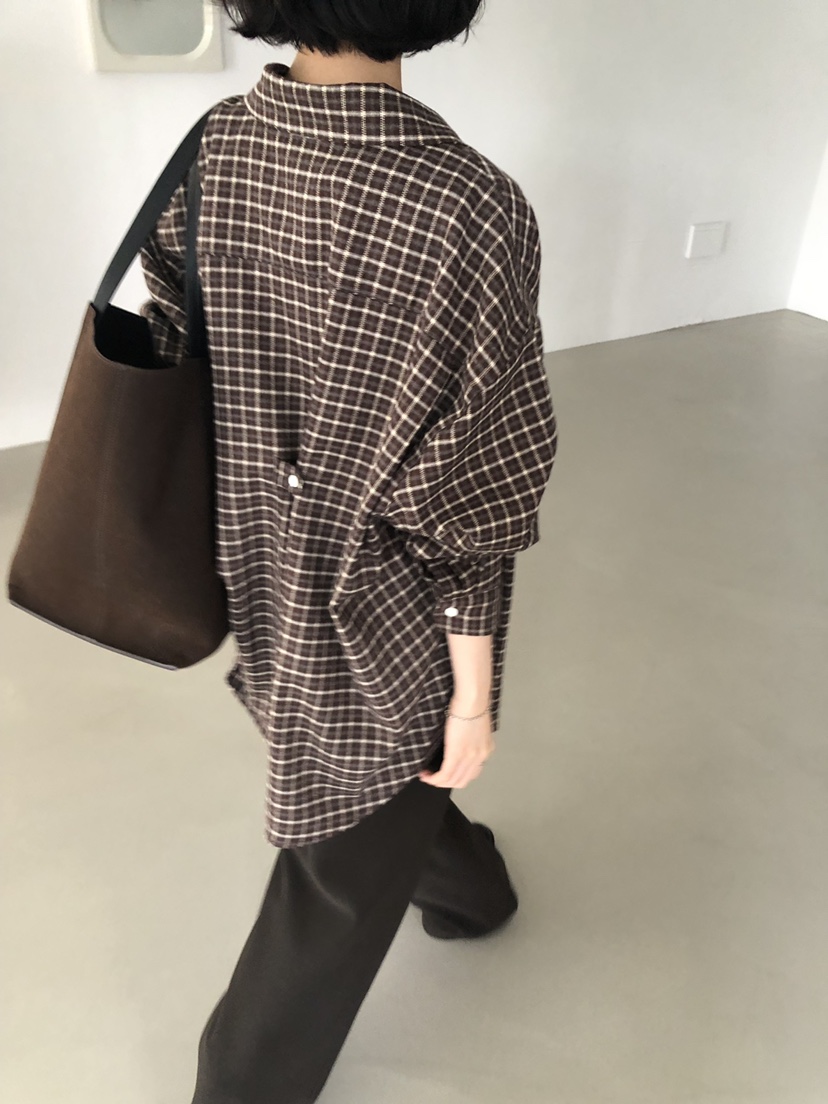 LONG PEAK韓國代購女裝新款推薦人氣時尚襯衫蕾絲衫格子LONG PEAK襯衫/蕾絲衫
