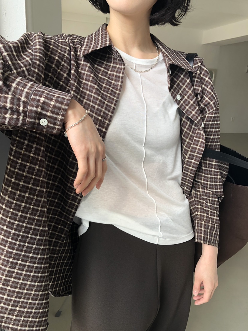 LONG PEAK韓國代購女裝新款推薦人氣時尚襯衫蕾絲衫格子LONG PEAK襯衫/蕾絲衫