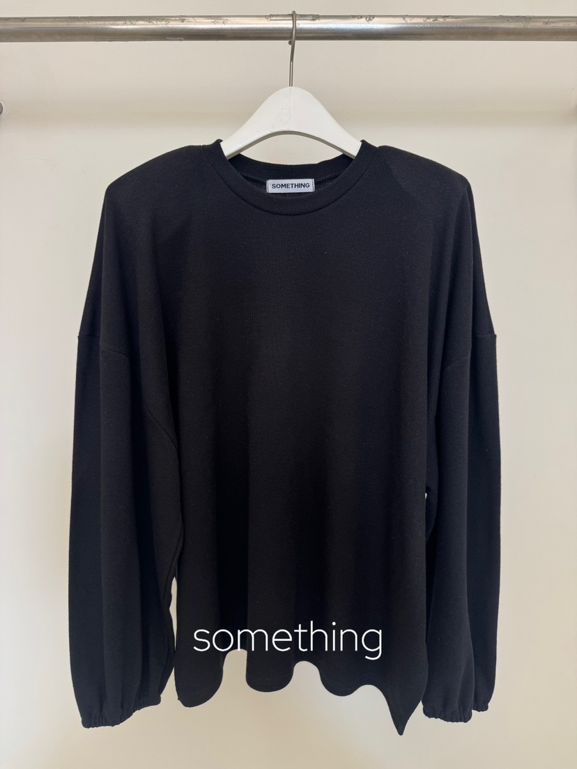 SOMETHING-L/FANCY東大門代購女士新款推薦休閑長袖T恤SOMETHING-L/FANCY長袖T恤圖色2黑色