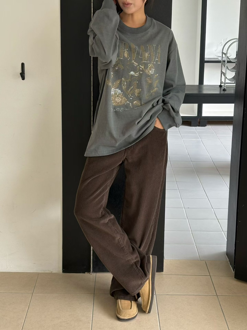 BINUS韓國代購女士新品人氣真品推薦時尚休閑熱賣長袖T恤BINUS長袖T恤