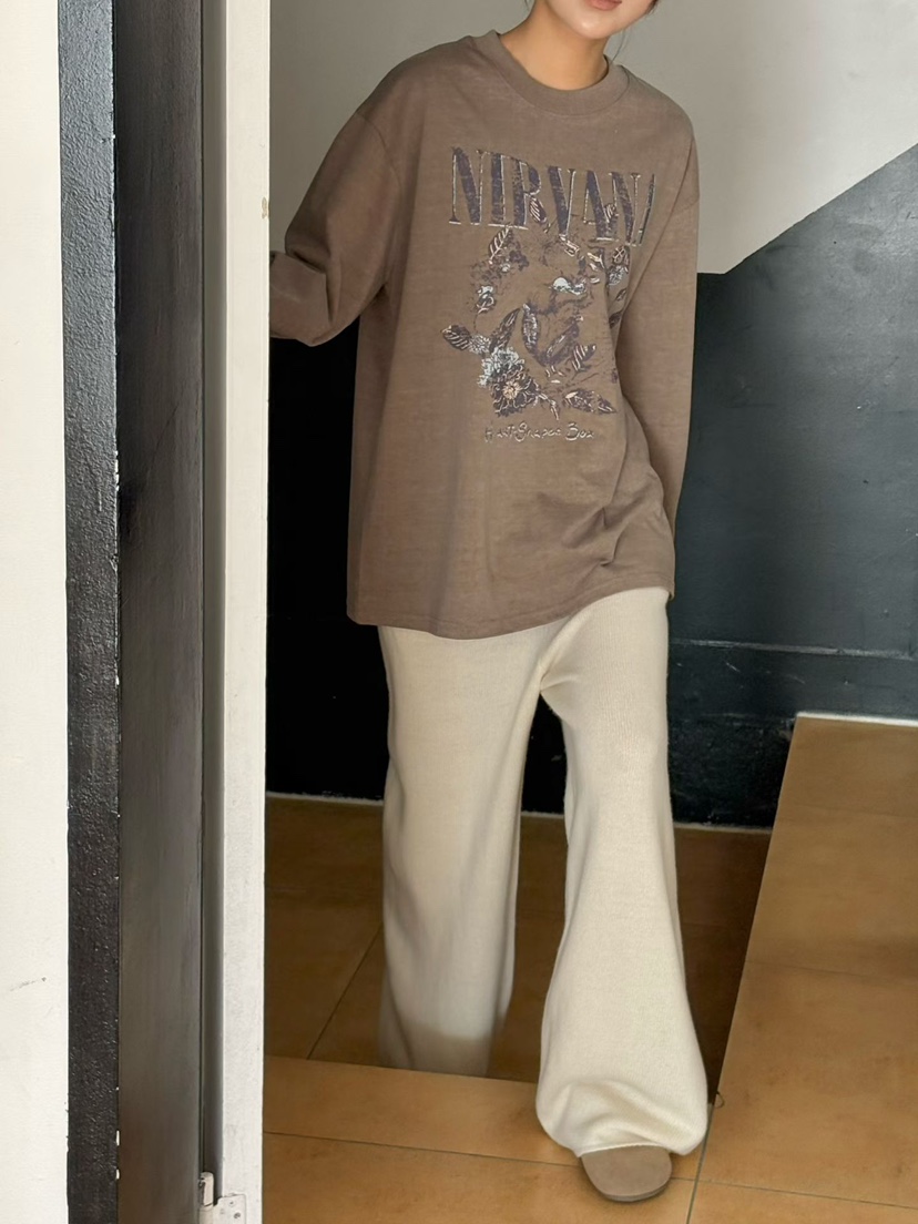 BINUS韓國代購女士新品人氣真品推薦時尚休閑熱賣長袖T恤BINUS長袖T恤