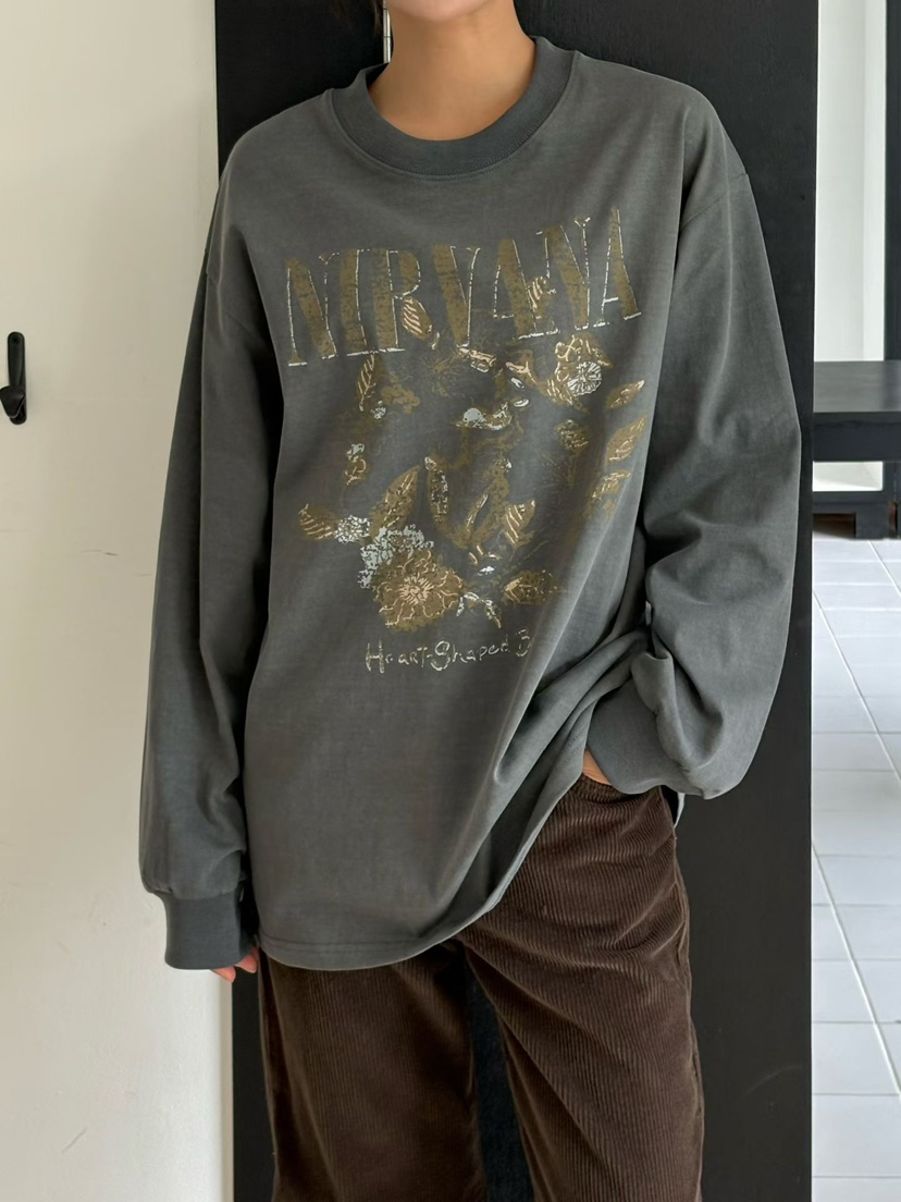 BINUS韓國代購女士新品人氣真品推薦時尚休閑熱賣長袖T恤BINUS長袖T恤圖色2