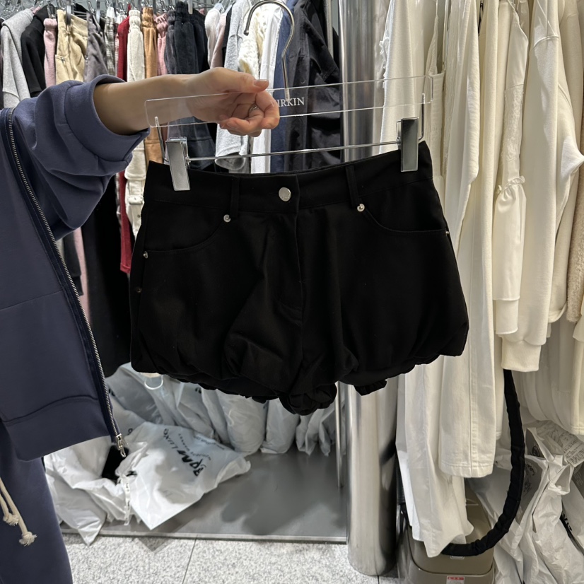 VIRKIN東大門代購女士新款推薦時尚休閑熱賣人氣短褲燈籠VIRKIN短褲圖色3黑色