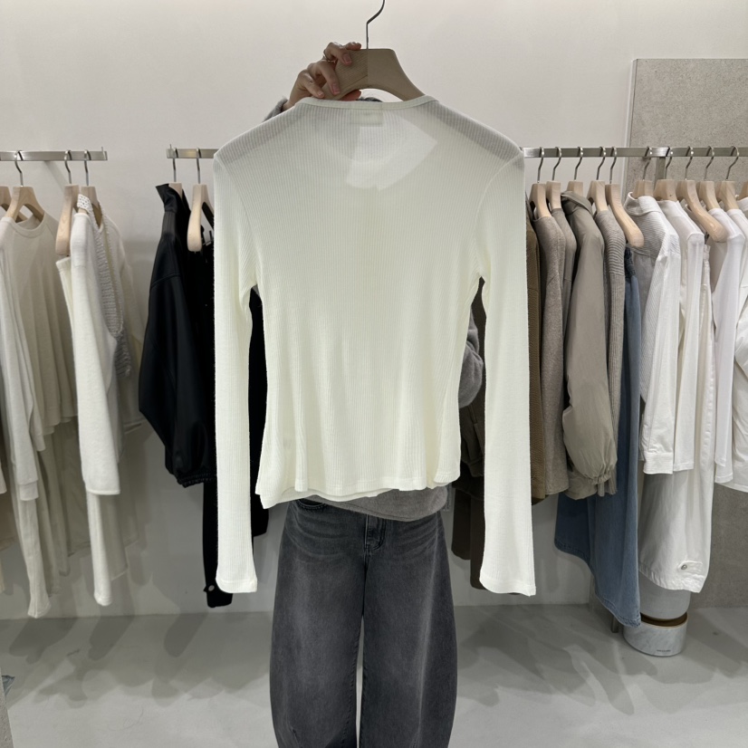 ONESTASTE東大門代購女裝新品真品推薦時尚長袖T恤層疊羅紋ONESTASTE長袖T恤