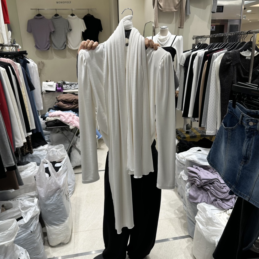 MONOPOLY韓國代購女士新品時尚熱賣推薦真品長袖T恤圍巾開衫MONO_POLY長袖T恤圖色3