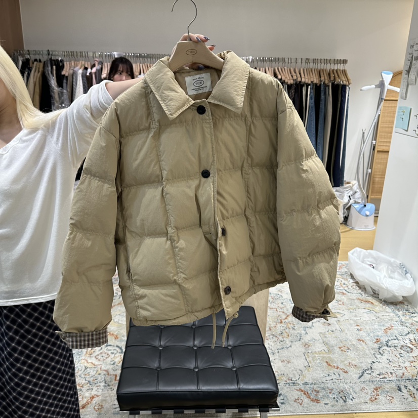TIZZI東大門實拍女裝新款推薦時尚真品短款羽絨服羽絨服格子TIZZI短款羽絨服圖色2