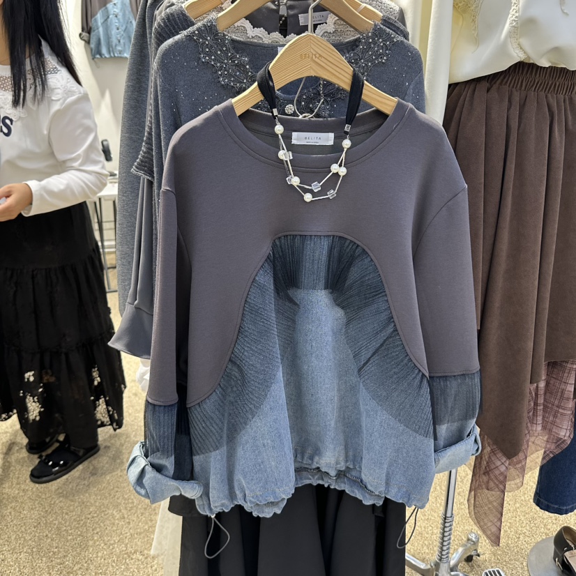 BELITA韓國直郵女裝新品熱賣推薦人氣真品休閑時尚衛衣皺紋BELITA衛衣圖色1