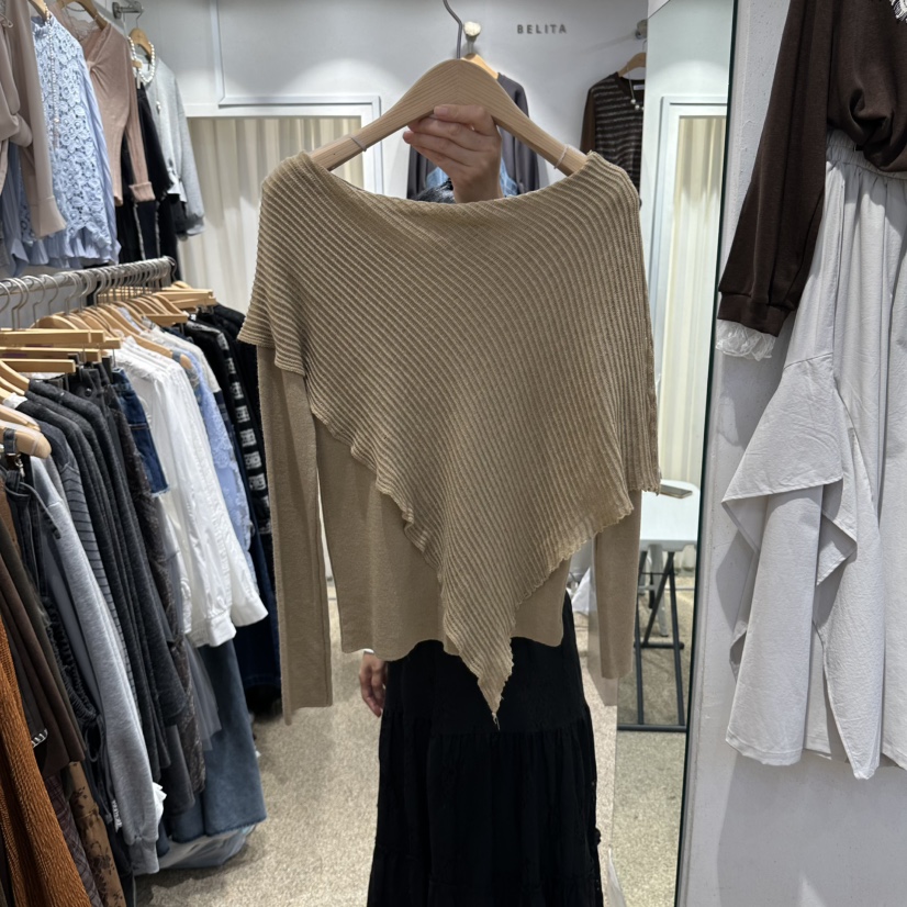 BELITA東大門實拍女裝新品真品時尚熱賣推薦休閑針織衫斗篷BELITA針織衫