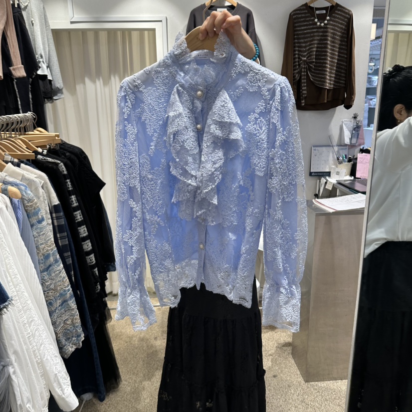 BELITA東大門實拍女裝新款休閑真品襯衫蕾絲衫荷葉邊紐扣BELITA襯衫/蕾絲衫圖色3