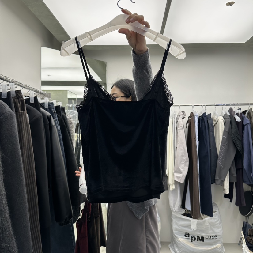 NOTHING MORE東大門代購女士新款熱賣吊帶背心天鵝絨無袖NOTHING MORE吊帶/背心