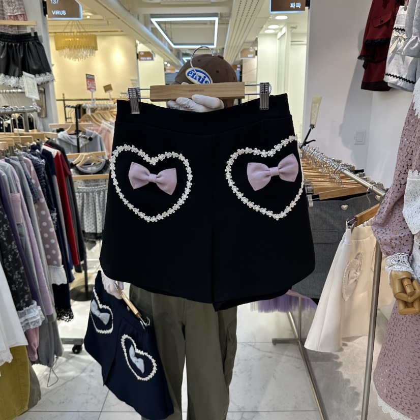 PAPA韓國代購女士新品推薦人氣休閑真品熱賣時尚裙褲Papaine/HALMADE裙褲圖色3黑色