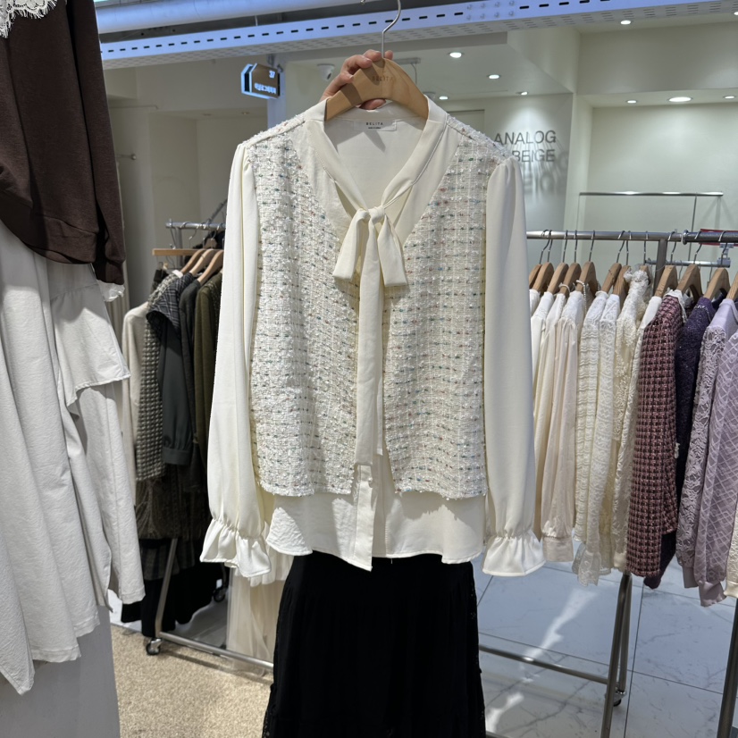 BELITA韓國代購女裝新品真品人氣熱賣時尚襯衫蕾絲衫假兩件BELITA襯衫/蕾絲衫圖色2
