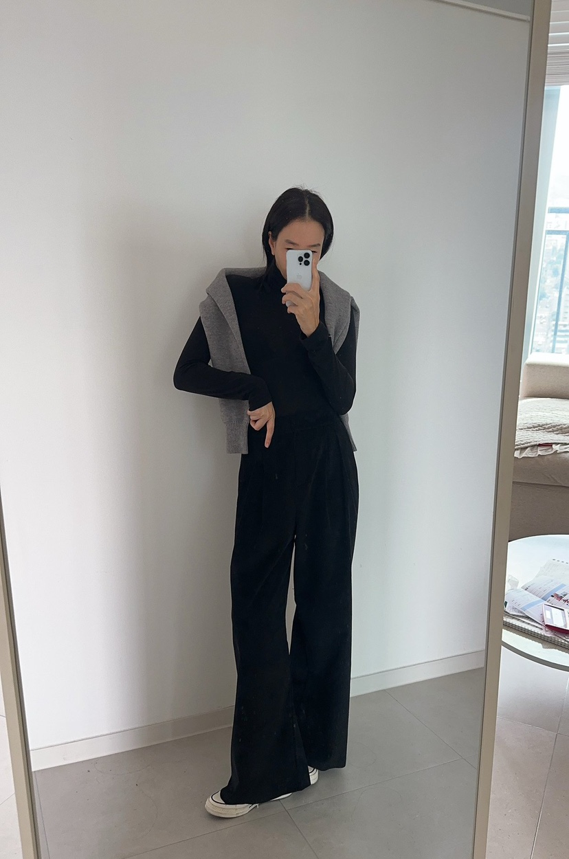 SOUIT東大門代購女裝新款人氣休閑推薦熱賣長袖T恤高領絎縫SOUIT by mabel長袖T恤