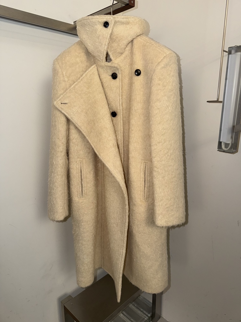 LONDON FLAT東大門直郵女士新品休閑熱賣中長款大衣馬海毛LONDON FLAT中長款大衣