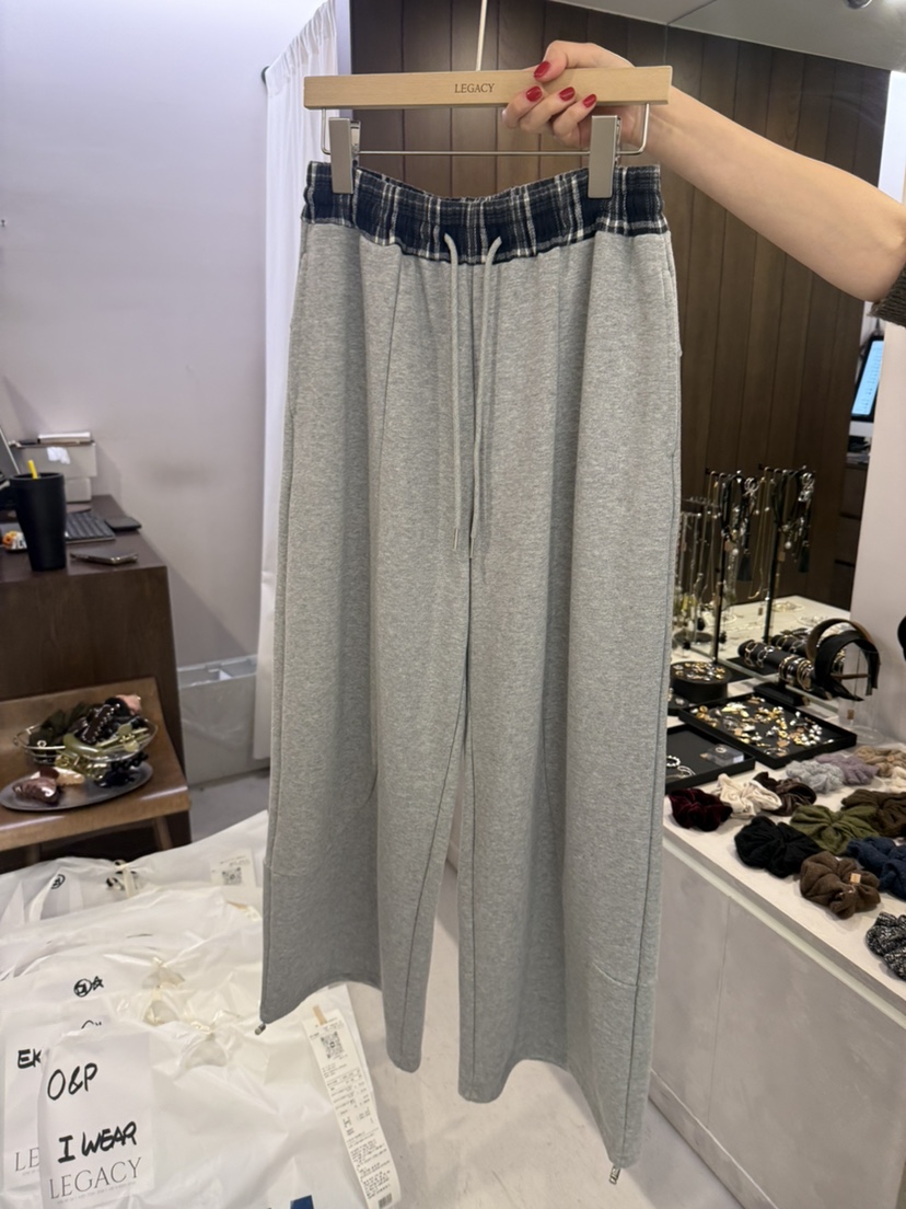 LEGACY韓國代購女裝新品時尚推薦休閑熱賣休閑褲格子運動LEGACY休閑褲圖色1