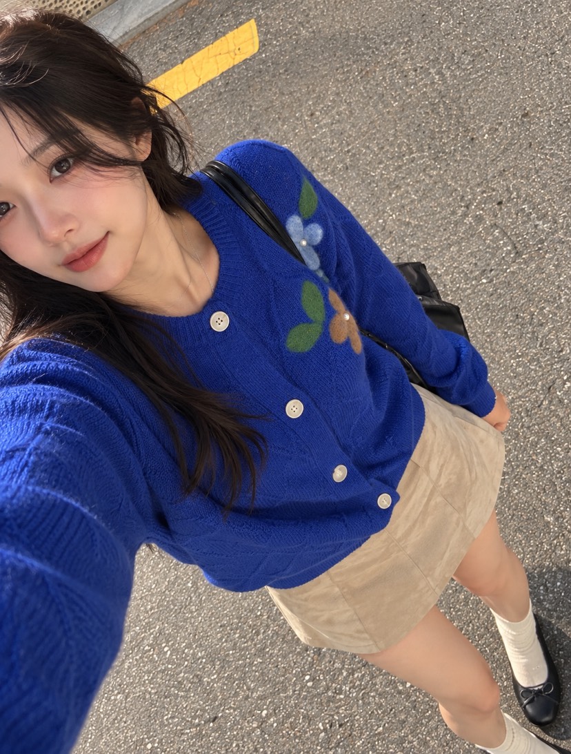 PAIRING韓國代購女士新款人氣真品推薦熱賣開衫花紋格紋開衫PAIRING開衫